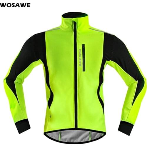 WOSAWE Winter Warm Up Thermal Fleece Cycling Jacket Bicycle MTB Road Bike Clothing Windproof Waterproof Long Sleeve Jersey