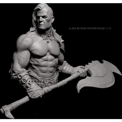 1/12 Bust Resin model kits a warrior holding an axe self-assembled A-265
