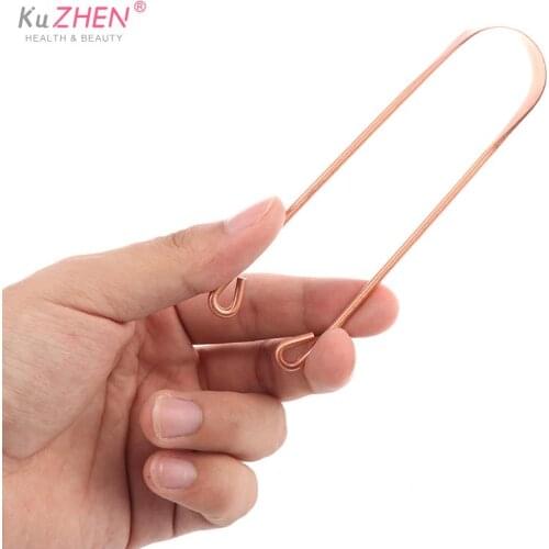 Red Copper Tongue Scraper Cleaner Metal Cleaning Scraper for Men/Women Tongue Toothbrush