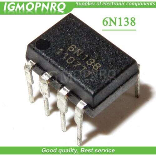 10pcs/lot 6N138 light coupling into DIP8 optoisolator photoelectric coupling