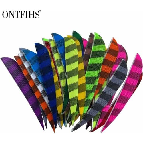 100 pcs/lots 3" Water Drop Shape Striped Fletching Feathers Archery Hunting And Shooting Arrow Real Turkey A-260 The New Listing