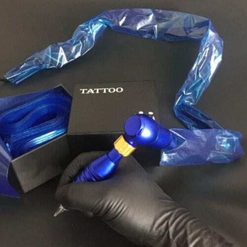 Permanent Makeup Tattoo Machine Clip Cord Sleeve Bag Covers 100Pcs Plastic Blue Disposable Hook Line Bag Safe Tattoo Supply