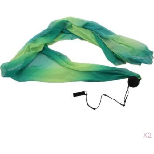 2 Pack Silk Veil Poi Thrown Ball for Belly Dance Yoga Party Club Accessories