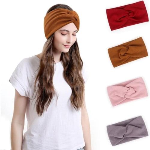 26pc/lot 2020 Women Headband Cross Top Knot Elastic Hair Bands Solid Girls Hairband Hair Accessories Twisted Knotted Headwrap