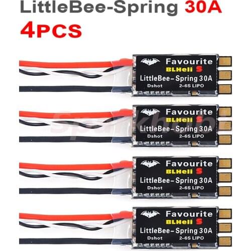 4PCS LittleBee-Spring 30A ESC Favorite BLHeli-S 2-6S LIPO ESC Support Dshot Oneshot125 Oneshot42 Multshot for RC PFV Multicopter