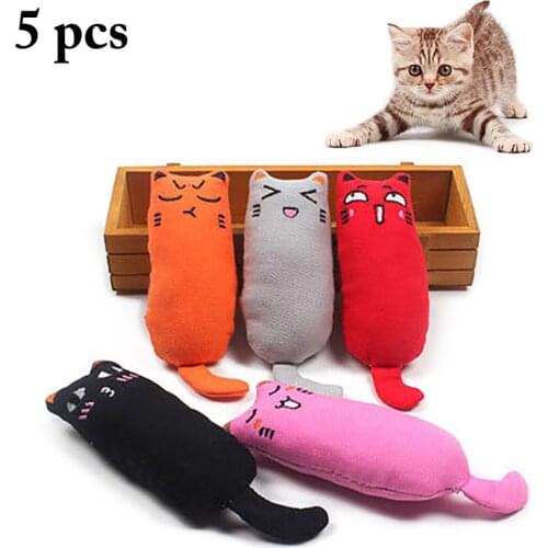 5PCS Cat mint Pet Toy Cute Expression Bite Resistant Cat Toy Pet Chew Toy Funny Interactive Crazy Cat Toy for Kitten