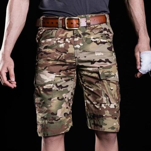 Men Tactical Military Camouflage Shorts Combat Cargo Pants Multi Pockets Loose Work Casual Short Pants Dropshipping