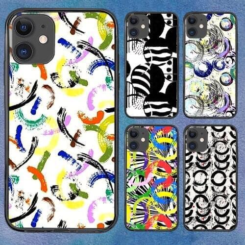 Graffiti Black White Phone Case For iphone 12 11 6 Mini Pro XS Max X XR 7 8 Plus Soft TPU Cover 12Pro 11Pro 12Mini