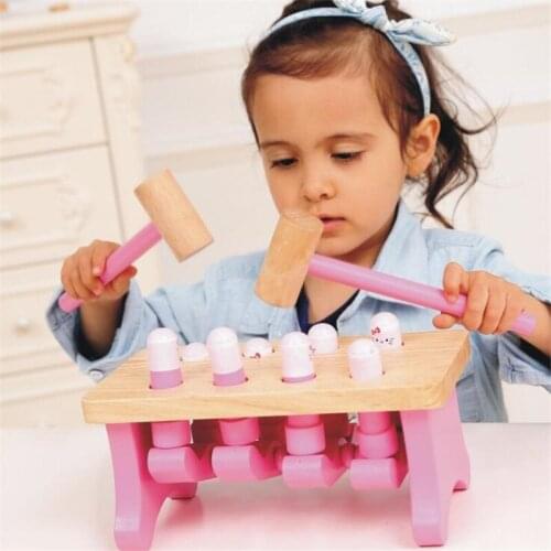 Children Wooden Hammer Toy Early Learning Educational Toy For Baby kids Beat Toys wood Musical Instrument toys Gift noise Maker