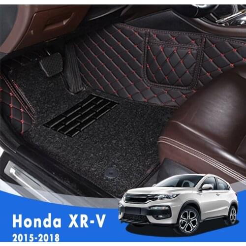 For Honda XR-V XRV 2018 2017 2016 2015 Luxury Double Layer Wire Loop Car Floor Mats Carpets Auto Accessories Rugs Covers