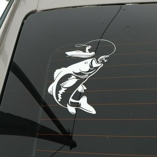 JUYOUHUI Exterior Accessories Casual Fishing Fisherman Hobby Fish Boat Car Stickers Waterproof Sunscreen Vinyl Decal KK
