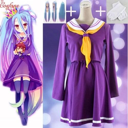 Purple Cosplay No Game No Life Shiro Emboitement Heroine Sailor Suit no game no life cosplay Heroine purple sailor costume 2019