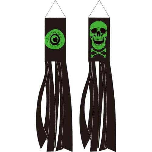Halloween Garden Wind Flag Scary And Vivid Skull Print Pattern Enhance Home Festival Atmosphere Holiday Ornament Supplies