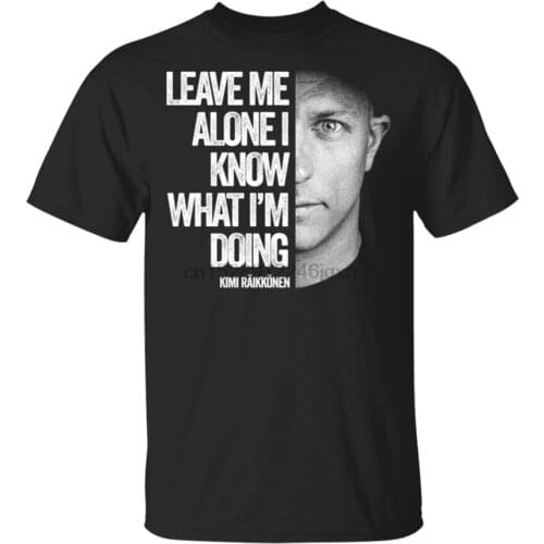 Kimi Raikkonen #7 The Iceman Leave Me Alone T-Shirt Black-Red Men-Women-Youth Style Round Tee Shirt
