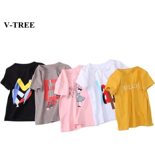 Summer Girls T-shirt Print Shirt For Kids Boys Clothes Short Sleeve Children Tees Cartoon Sweatshirt 2-10years Clothing
