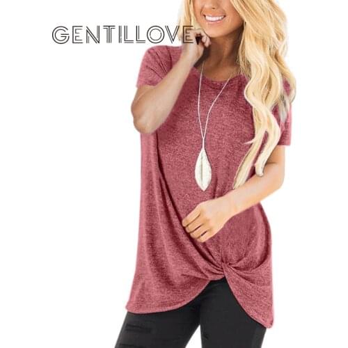 Женские однотонные футболки GENTILLOVE China At AliExpress
