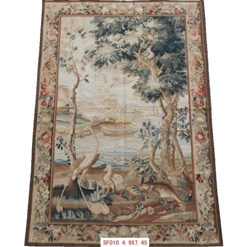 Tapestry custom Time-limited Hot Sale Pure Wool Handmade French Gobelins Weave Tapestry sf010 4.9x7.45 gc16tapyg13