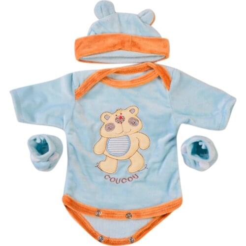 KEIUMI Fashion blue Baby Clothes Suit For 17 inch Reborn Baby Doll with Blanket Newborn Baby Reborn Clothes
