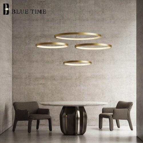 Modern Rings Chandelier Lighting For Living room Bedroom Dinning room Foyer High Ceiling Chandelier Black White Gold 110V 220v