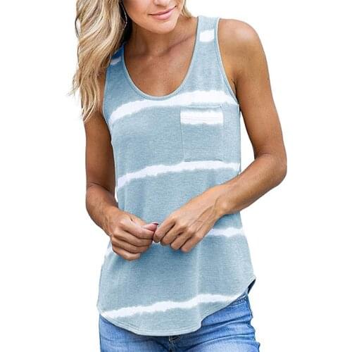 Vest Tank Top Women Summer 2021 Stripe Print Sleeveless Women Sexy Basic T Shirt Lady Tank Top Casual Vest Streetwear