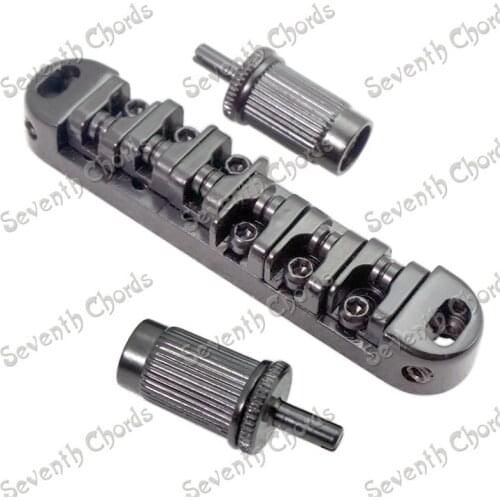 A Set Black Roller Saddle Bridge For Electric Guitar Guitar Bridge accessories parts Musical instrument