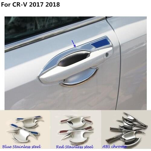 Car body styling cover detector trims accessories/stainless steel external door bowl stick lamp For Honda CRV CR-V 2017 -18