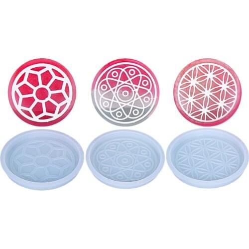 Coaster Epoxy Resin Mold Cup Mat Casting Silicone Mould Easy Demoulding Cup Coaster Mould Pattern Coaster Mould