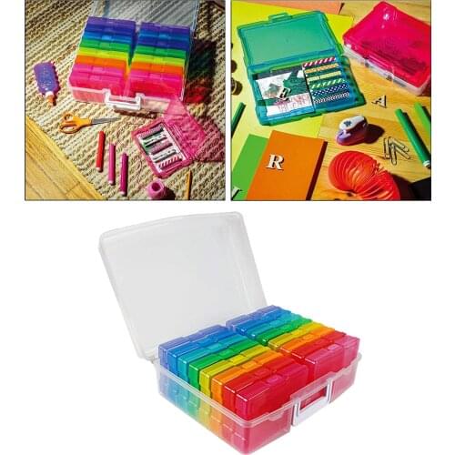 Clear Photo Case Storage Box with 16 Inner 4x6 '' Photos Case