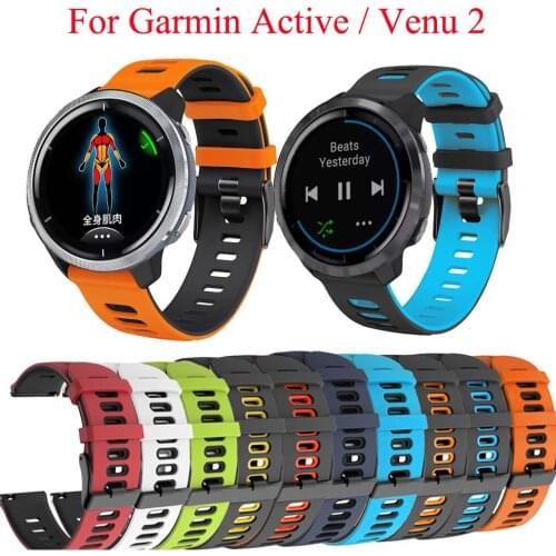 22mm Silicone Replacement Straps for Garmin Active / Venu 2/ Vivoactive 4 /Venu2 wristband for Forerunner 745 Watch band