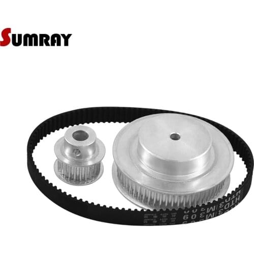 SUMRAY HTD3M Timing Pulley Belt Kit Reduction 1:3 3M 20T 60T Toothed Pulley Wheel 11mm Belt Width HTD3M-324 Motor Drive Belts