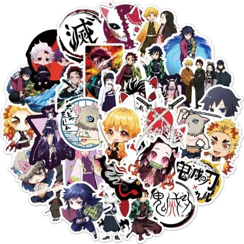 10/30/50PCS Anime Demon Slayer Kimetsu No Yaiba Stickers Cartoon Waterproof Decals Guitar Laptop Skateboard Demon Blade Sticker