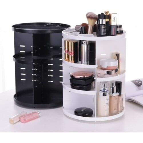 360-degree Rotating Makeup Rack Plastic Makeup Box Cosmetic Storage Box Skin Care Products Multifunctional Storage Storage Rack