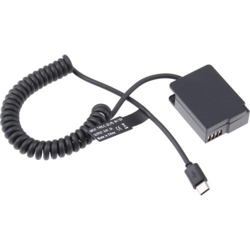 FOTGA DMW-BLC12 Dummy Battery Adapter +Type C Cable for Panasonic FZ200 FZ300 FZ1000 FZ2000 FZ2500 G5 G6 G7 G80 G81 G85 GX8 G90