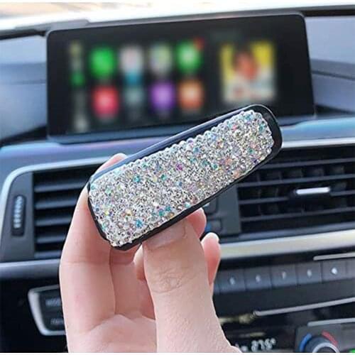 1pcs Rhinestone Diamond Sun Visor Glasses Fastener Clip Sunglasses Eyeglasses Holder Portable Clip Auto Car Ornament