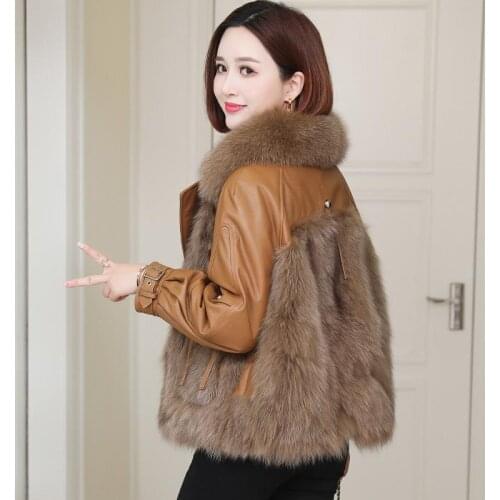 Winter Fur Coat Women 2021 Autumn Winter Faux Fur Coat Jacket Female Fashion PU Leather Fur Coats Fluffy Outerwear Jackets A1424