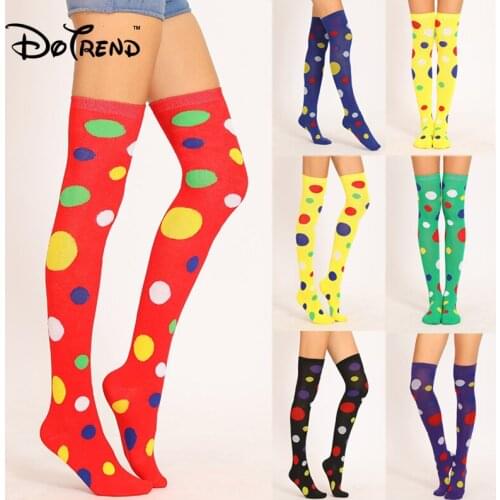 2019 New Spring Fashion Womens Polka Dot Stockings Over The Knee Slim Ladies Elastic Stockings