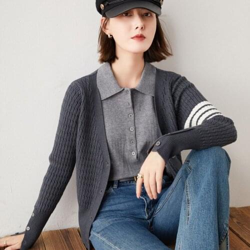 Adishree 2021 Cardigans for woman summer sweaters knitted jumper High Quality Female knitwear V-neck cool comfortable