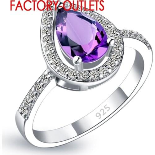 925 Sterling Silver Bridal Ring Trendy Fashion Jewelry CZ Austrian Crystal Water Drop Shape Women Girls Engagement Anniversary