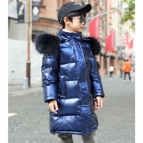 Winter fashion children Glossy down coats Windproof waterproof warm hooded boys girls outerwear modis kids down jackets Y2357