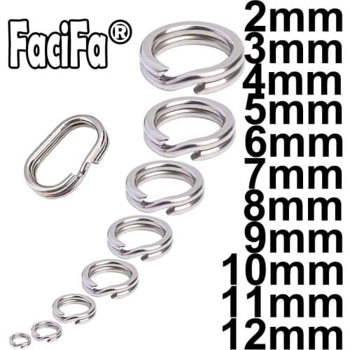 100 or 50 pcs Stainless Steel Split Ring Heavy Duty Fishing Double Ring Connector Fishing Accessories For Fishing Hook Snap Lure