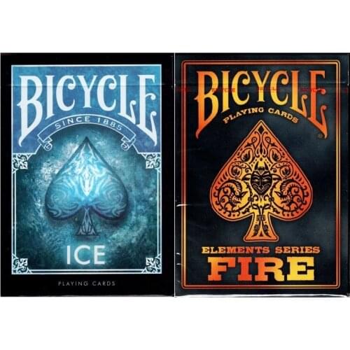 2 Decks Bicycle Ice&Fire Element Playing Cards USPCC Collectable Poker Magic Card Games Magic Tricks Props for Magician