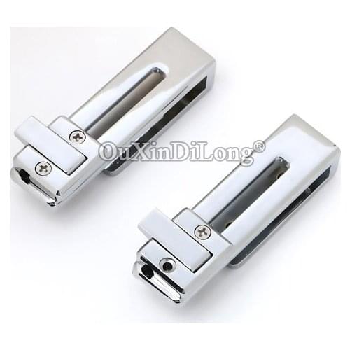 2PCS Frameless Bathroom Shower Sliding Door Lock / Bolt / Doorstop Screen Partition Glass Door Lock No Drilling Chrome/Black
