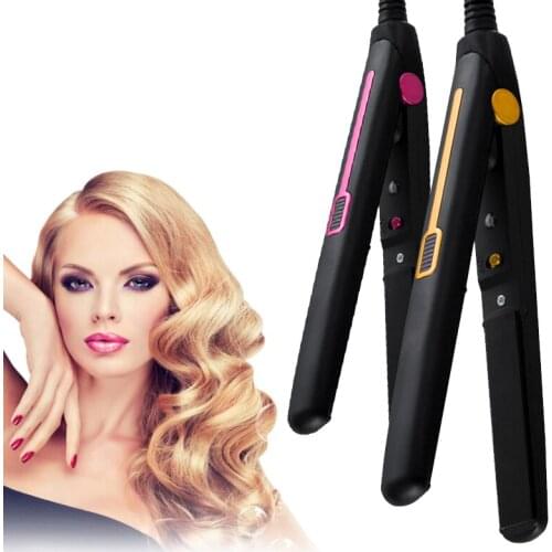 2 in 1 Flat Iron Hair Curling Iron Electro-Ceramic Ion Professional Hair Straightener Fast Heating Mini Hair Styler Tools