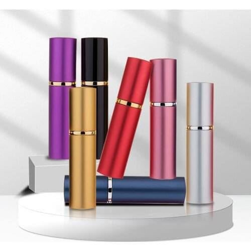 20PCS 10ML Empty Portable Glass Refillable Perfume Bottle With Aluminum Atomizer Spray Bottles Sample Empty Containers
