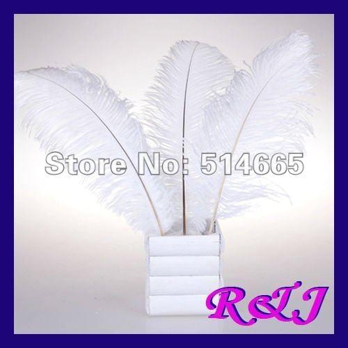 Wholesale 20PCS 18-20inch 45-50cm white OSTRICH FEATHERS for wedding decoration center piece Free Shipping