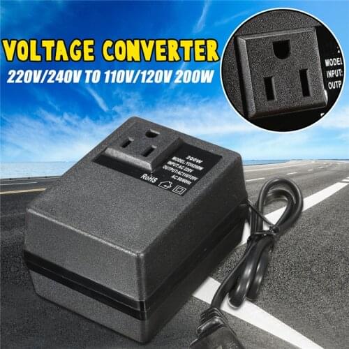 220V 240V To 110V 120V 200W Electronic International Travel Power Converter Voltage Converter Power Adapter Transformers
