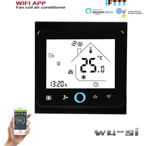 24VAC 95-240VAC TUYA WIFI thermostat 4P/2P Fan coil thermostat,works with Alexa google home