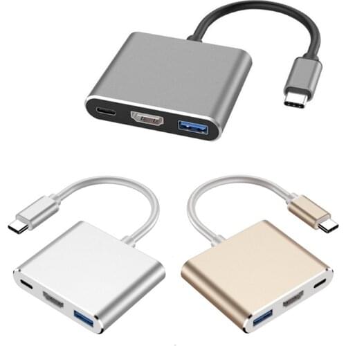 3-in-1 USB 3.0 Type C 4K HDMI Digital AV Adapter Charging & Connecting Converter for Macbook hub Multifunctional Pixel to HDTV