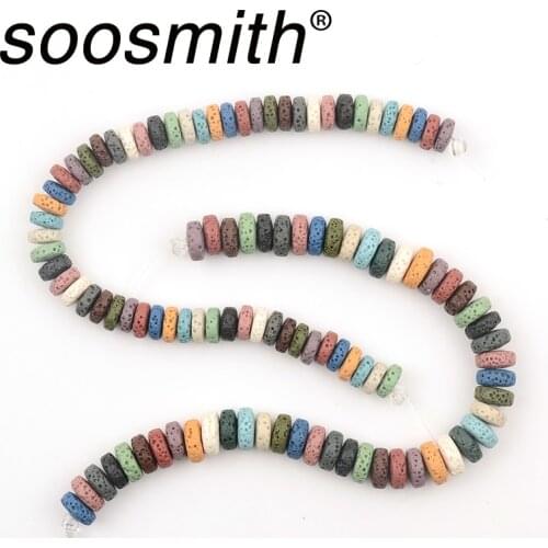 3x8/4x10mm High Quality Color Natural Volcanic Stone beads Ornament Jewelry beads For Jewelry Making DIY Accessorie Wholesale