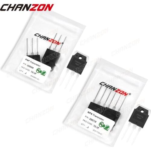 4pcs (2PCS 2SB688 + 2PCS 2SD718) TO-3P NPN PNP Transistor Kit Bipolar Junction BJT Triode Tube Fets DIY Integrated Circuits